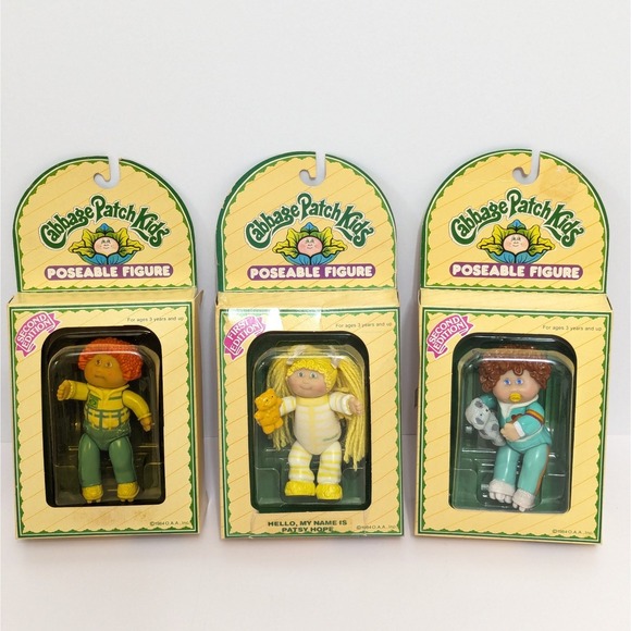 Cabbage Patch Kids Other - Lot Of 3 Cabbage Patch Kids Poseable Figures 1984 Vintage Original Boxes